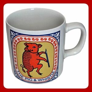 Burleigh Pig Whistle Mug English Inn Signs Staffordshire Pottery Vintage VTG